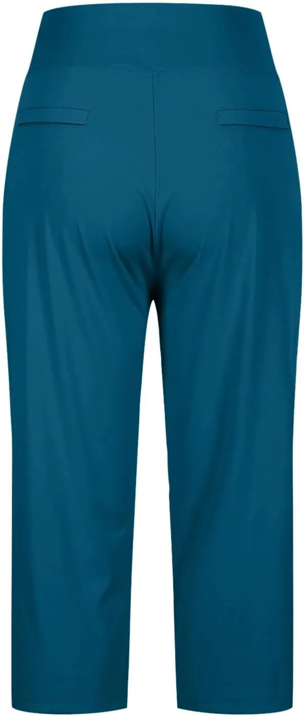 2025 Capri Pants for Women Petite Length High Waist Tummy Control Cropped Pants Dressy Trousers with Pockets
