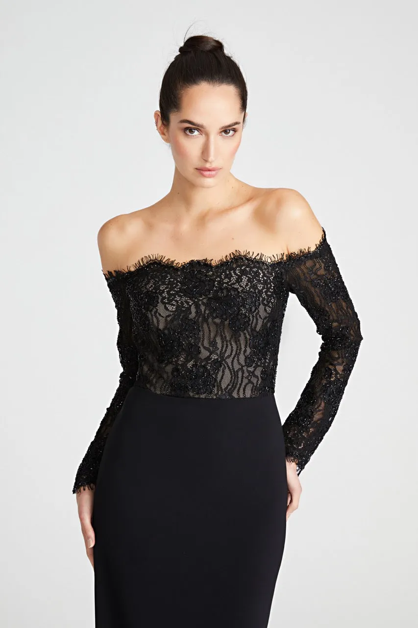 Andrina Lace Off Shoulder Gown
