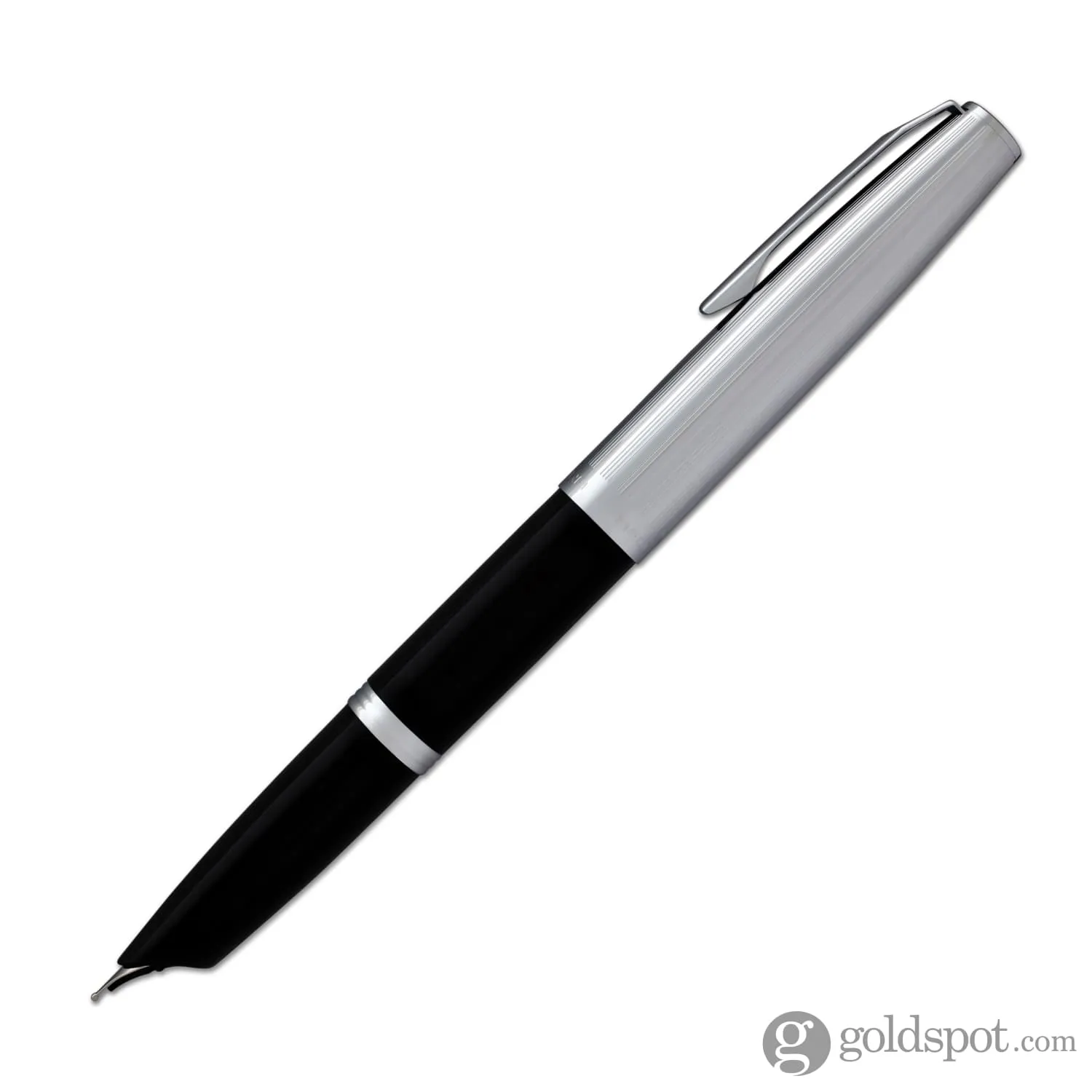 Aurora Duo Cart Fountain Pen - Black Resin With Chrome Cap, Medium Point