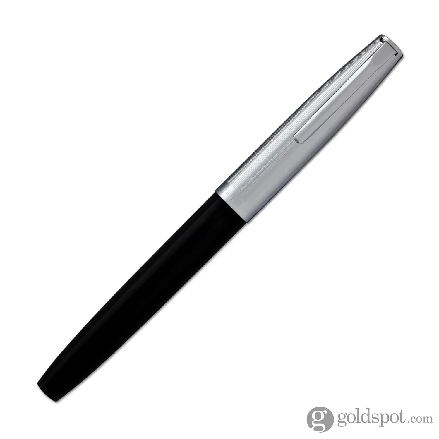 Aurora Duo Cart Fountain Pen - Black Resin With Chrome Cap, Medium Point