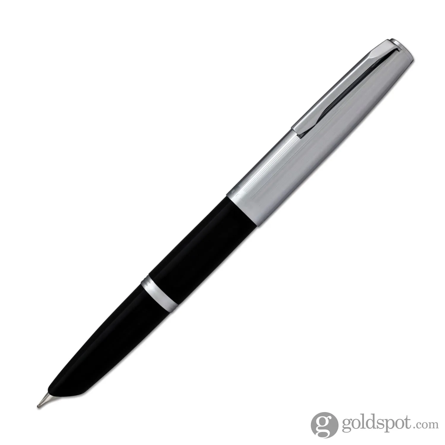 Aurora Duo Cart Fountain Pen - Black Resin With Chrome Cap, Medium Point