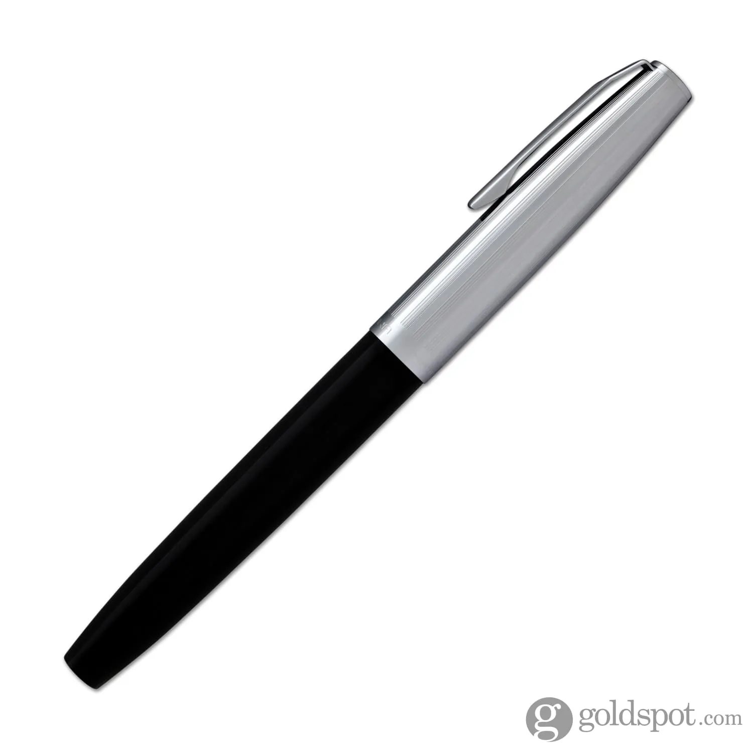Aurora Duo Cart Fountain Pen - Black Resin With Chrome Cap, Medium Point