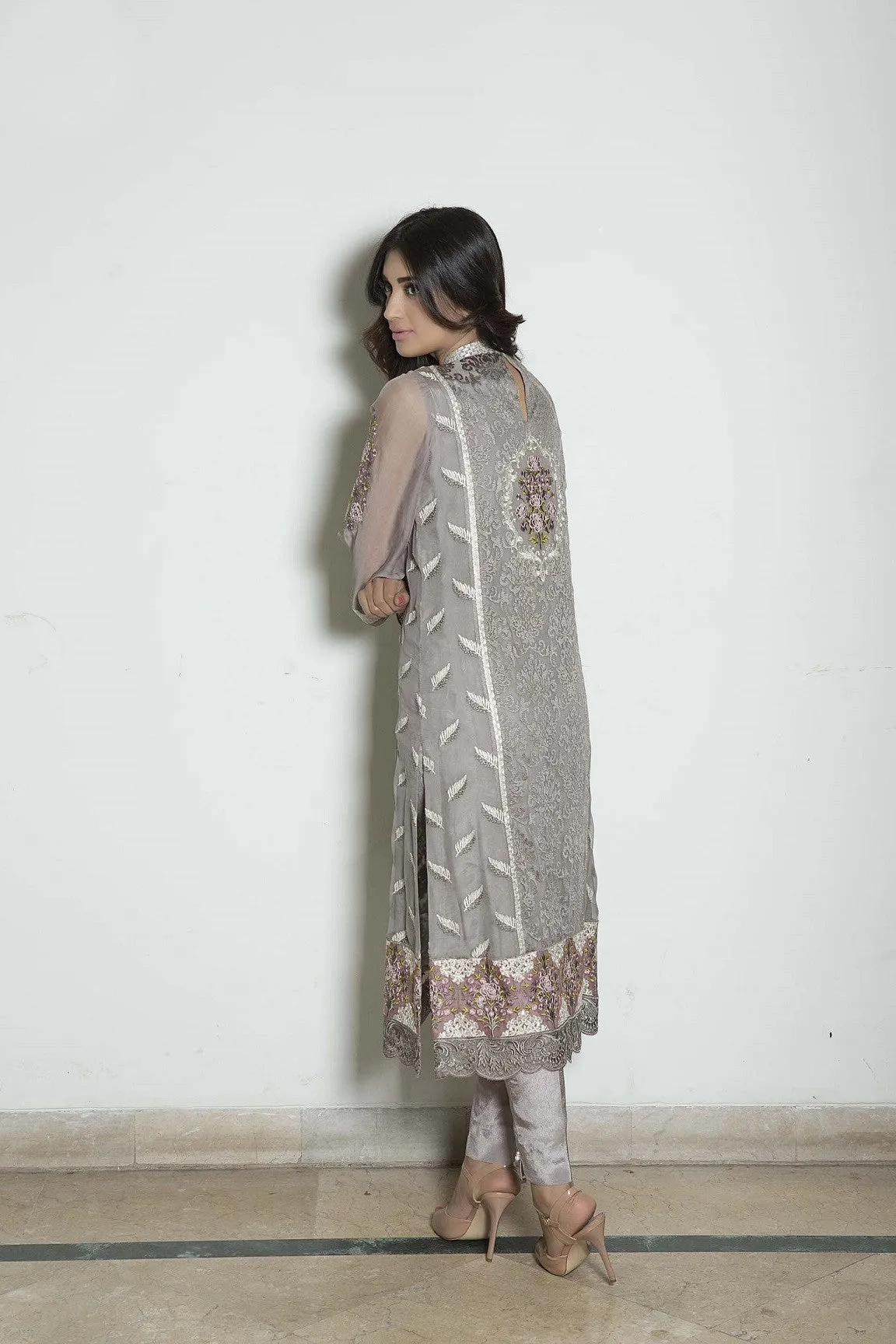 Baroque Luxury Chiffon Embroidered Collection Vol 3 – Ecstatic Grey