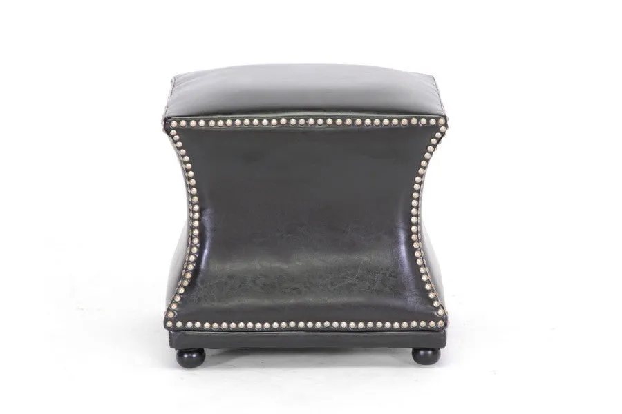 Baxton Studio Ellastone Dark Brown Modern Leather Ottoman