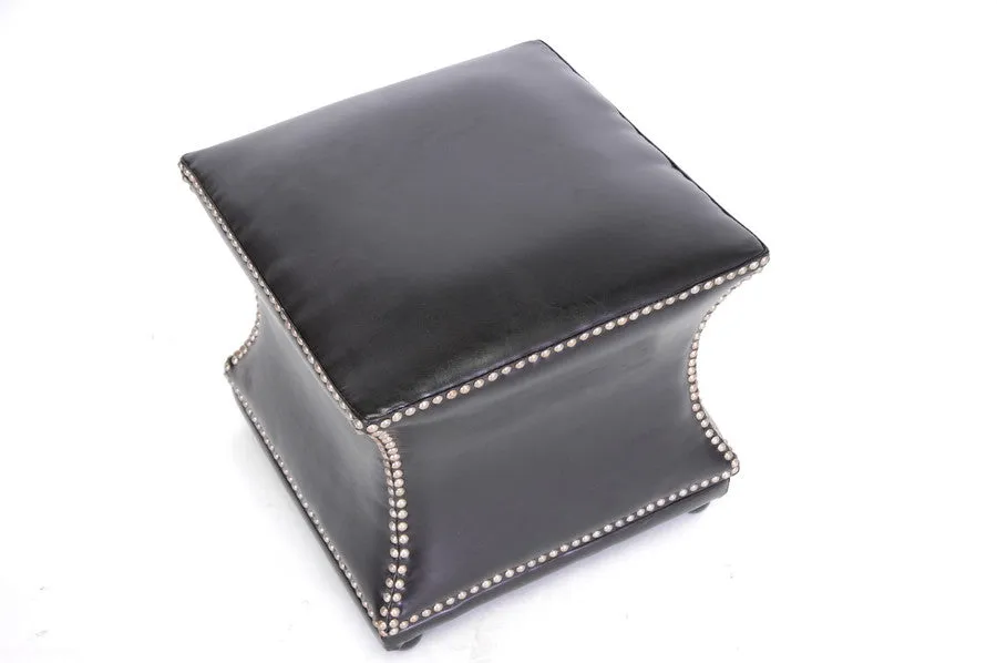 Baxton Studio Ellastone Dark Brown Modern Leather Ottoman