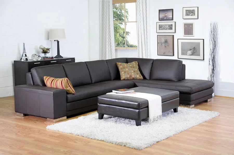 Baxton Studio Sandusky Full Leather Cocktail Ottoman