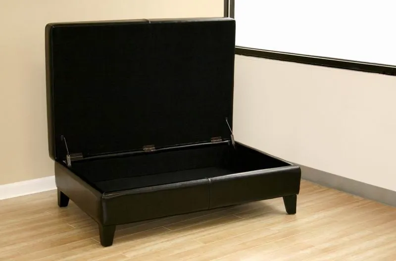 Baxton Studio Sandusky Full Leather Cocktail Ottoman