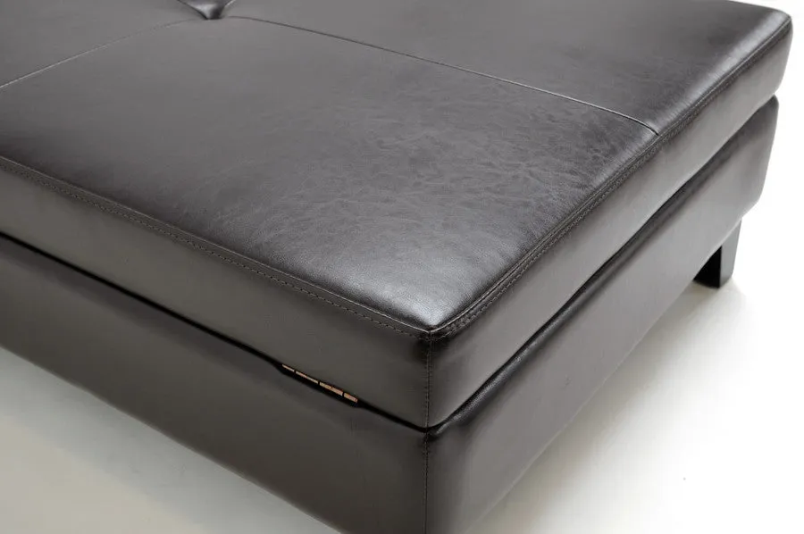Baxton Studio Sandusky Full Leather Cocktail Ottoman