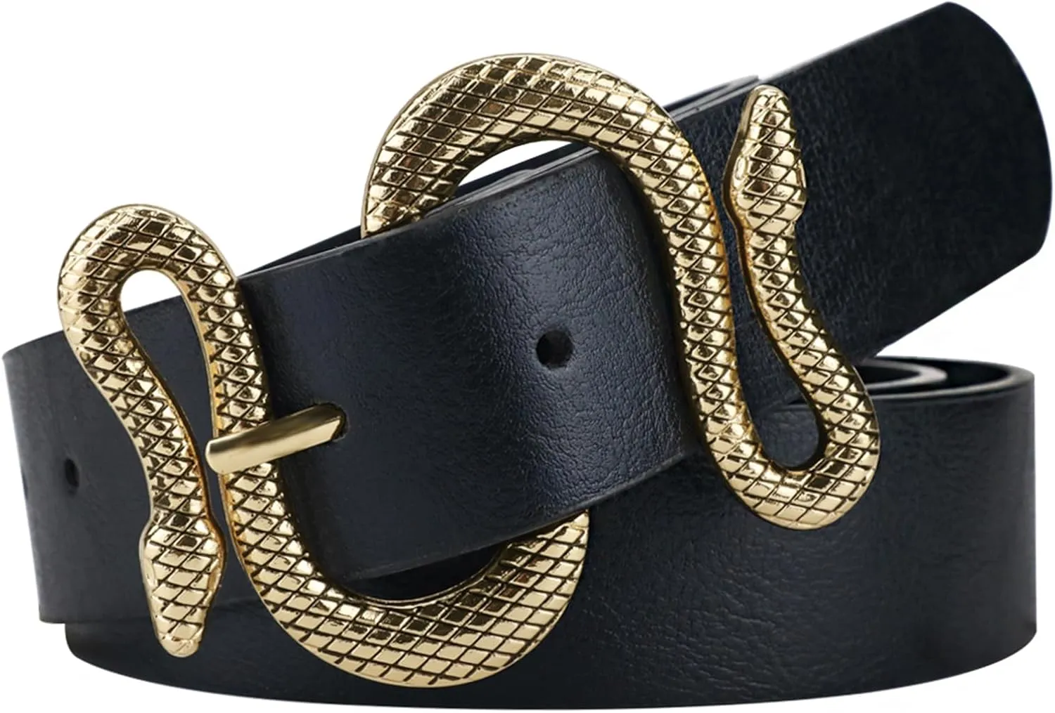Belts for Women,Women Fashion Leather Belt for Dress with Snake Buckle