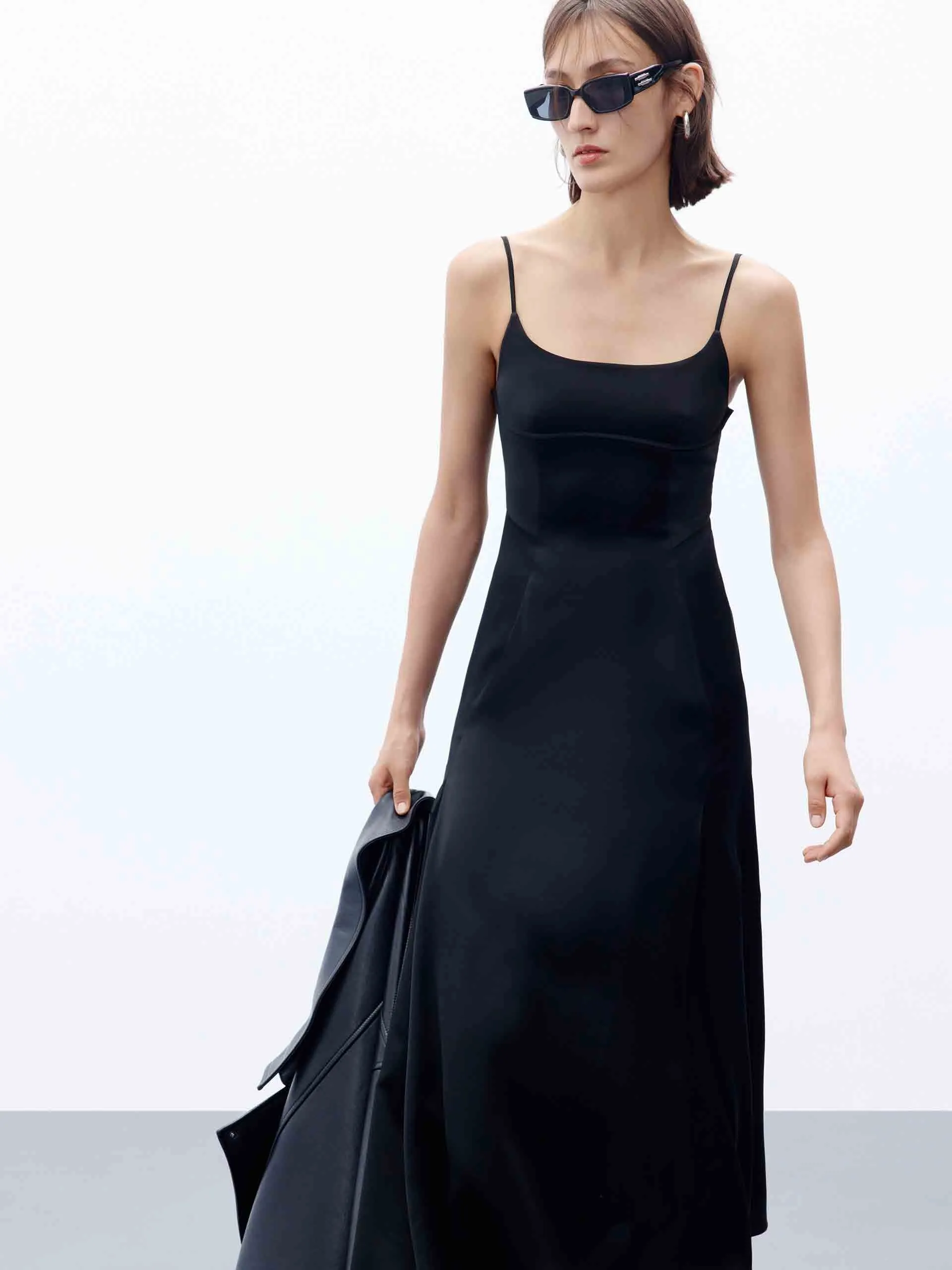 Black Midi Cami Dress