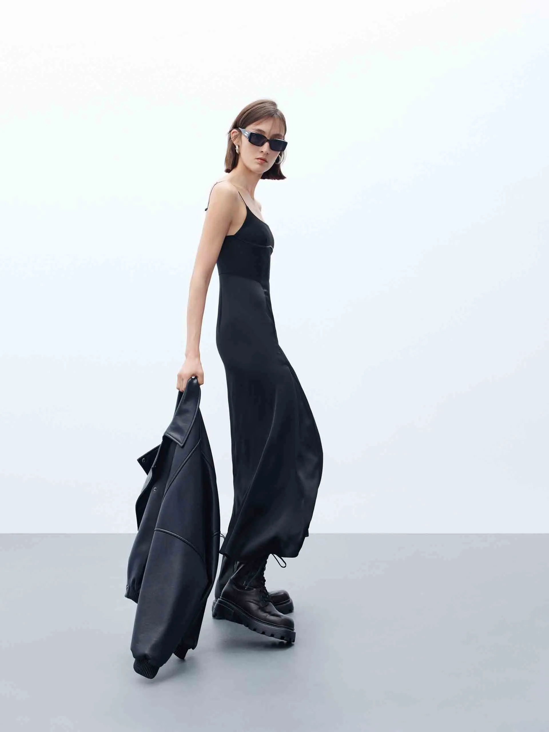 Black Midi Cami Dress