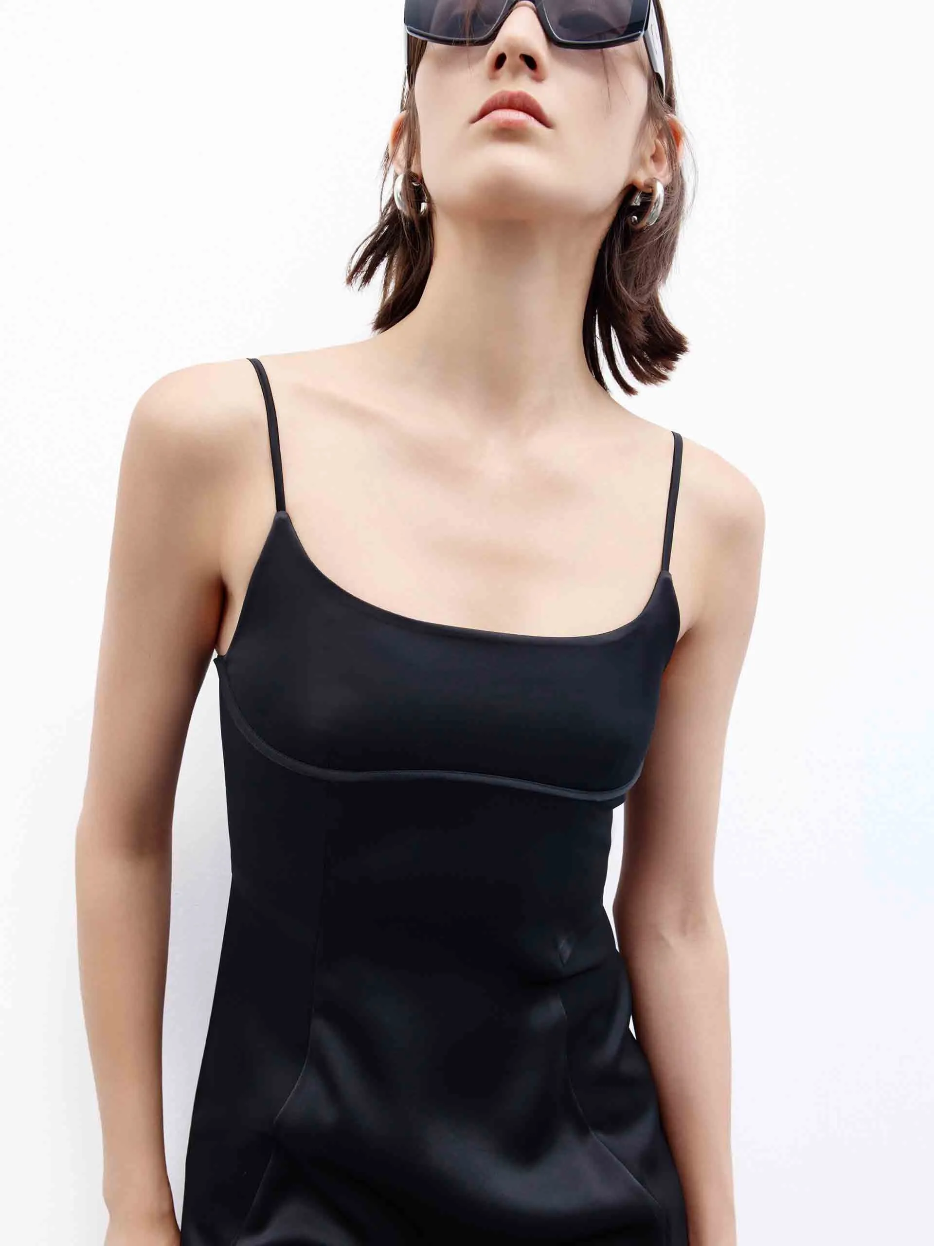 Black Midi Cami Dress