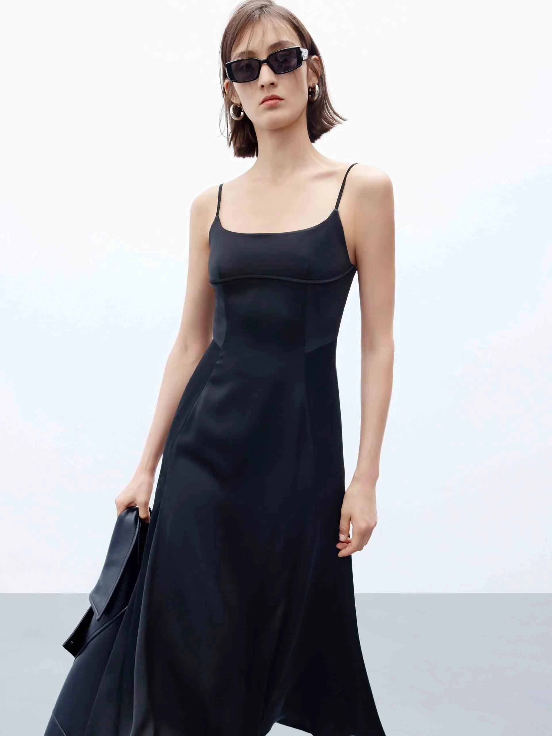 Black Midi Cami Dress