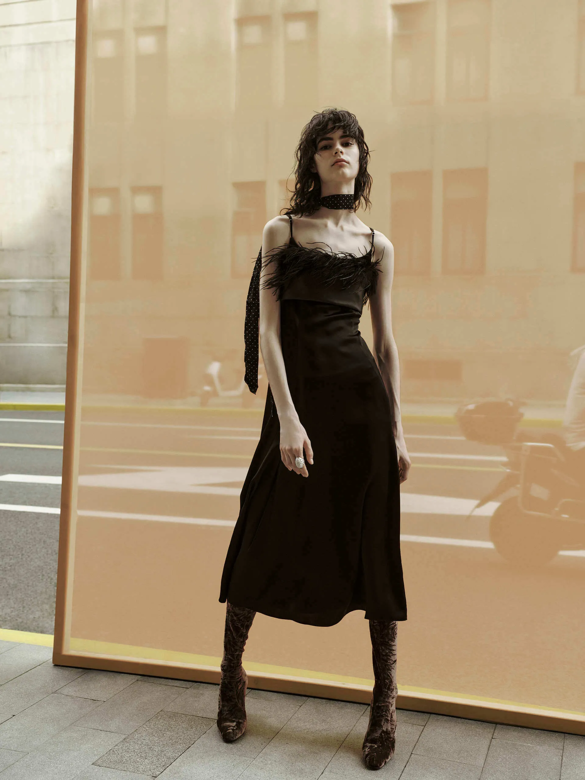 Black Midi Cami Dress
