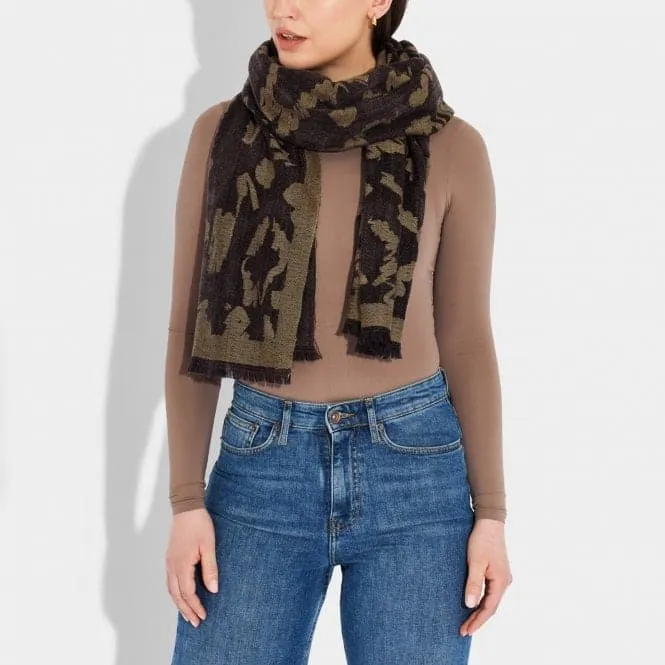 Black/Brown Leopard Printed Blanket Scarf KLS517