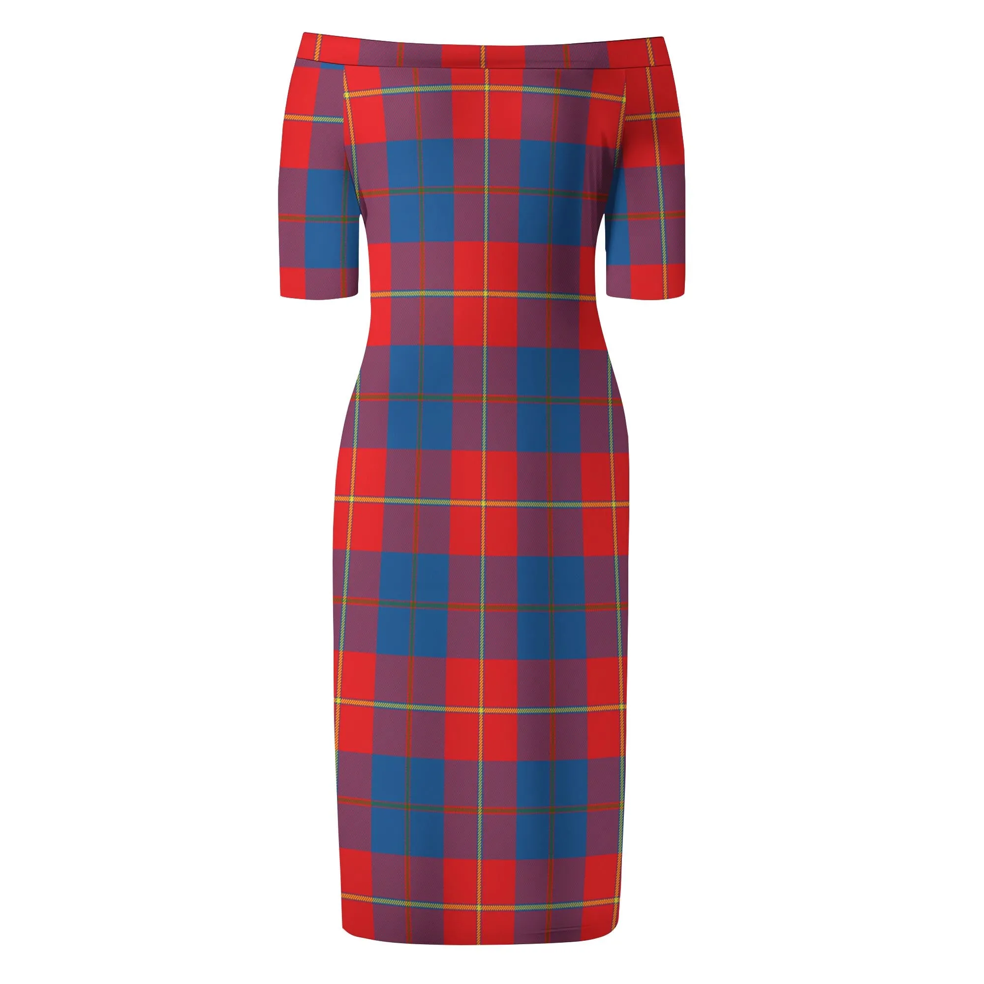 Blane Tartan Off Shoulder Lady Dress