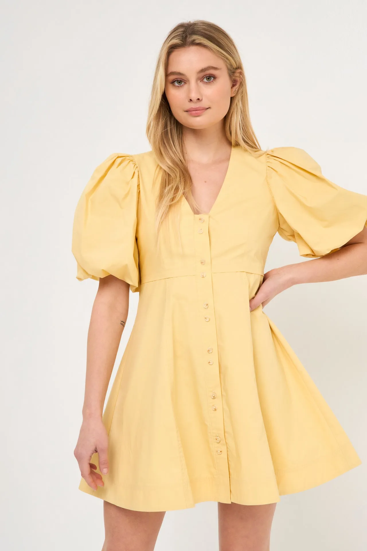 Buttons Detail Mini Dress