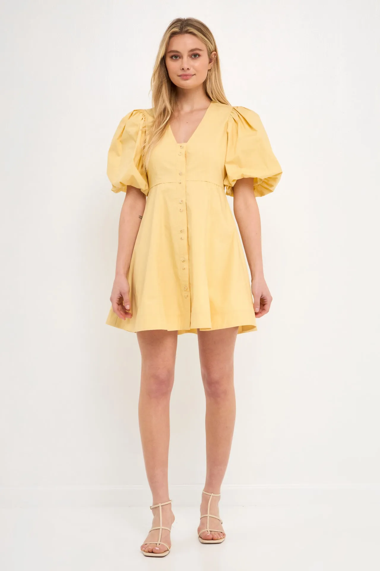 Buttons Detail Mini Dress