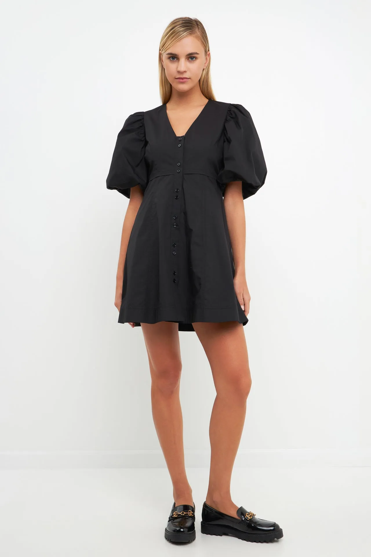 Buttons Detail Mini Dress