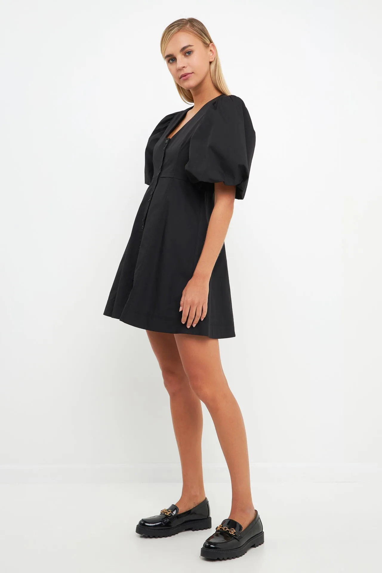 Buttons Detail Mini Dress