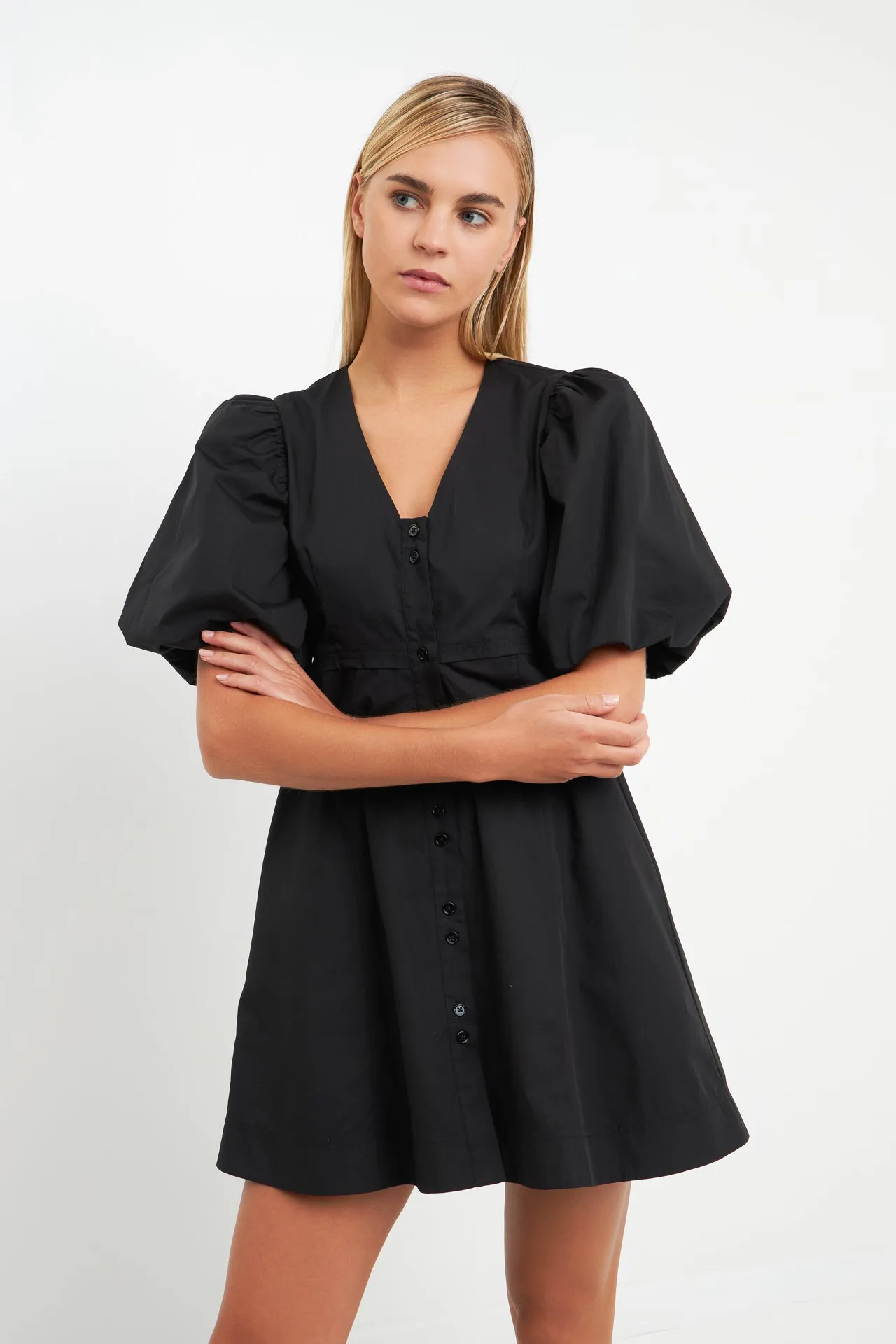 Buttons Detail Mini Dress
