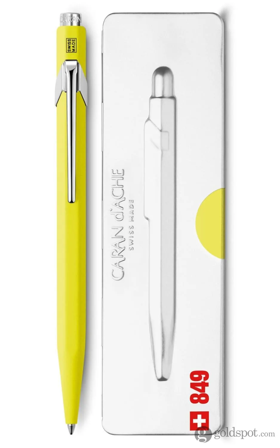 Caran d'Ache 849 Popline Ballpoint Pen in Fluorescent Yellow