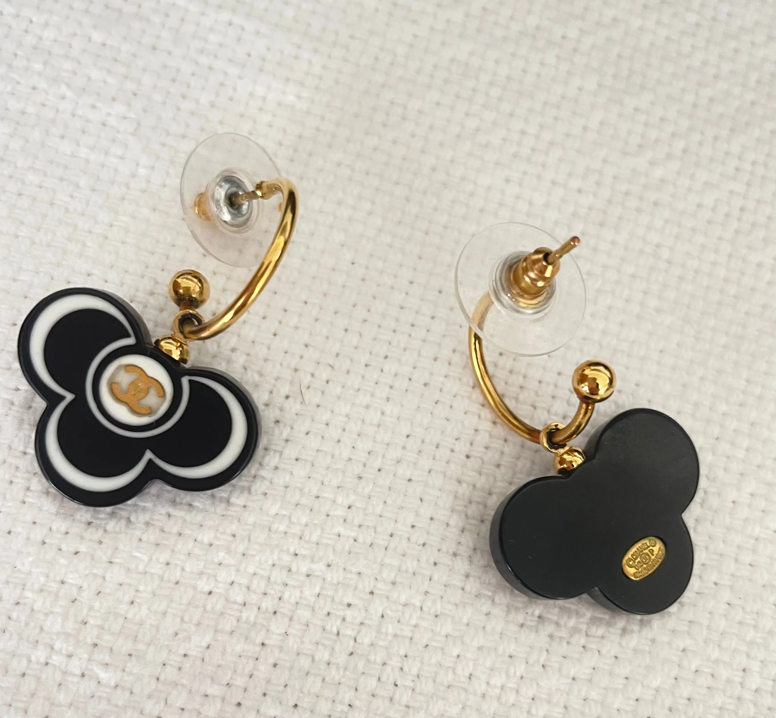 Chanel Floral Huggie Earrings