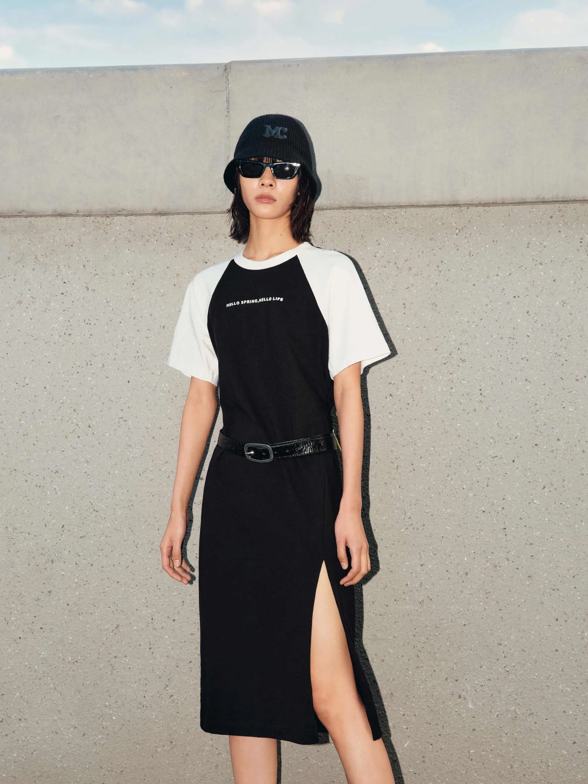 Contrast Side Slit Dress