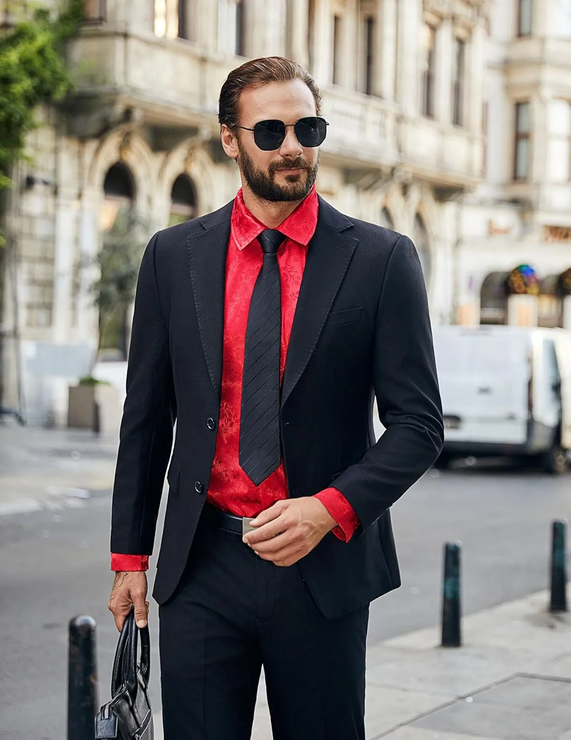 COOFANDY Mens Luxury Satin Dress Shirt Shiny Silk Long Sleeve Button Up Shirts Wedding Shirt Party Prom