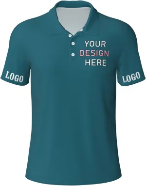 Custom Polo Shirt for Men Design Your Own Personalized Golf T Shirts Tee Front Print Text Photo Logo Name