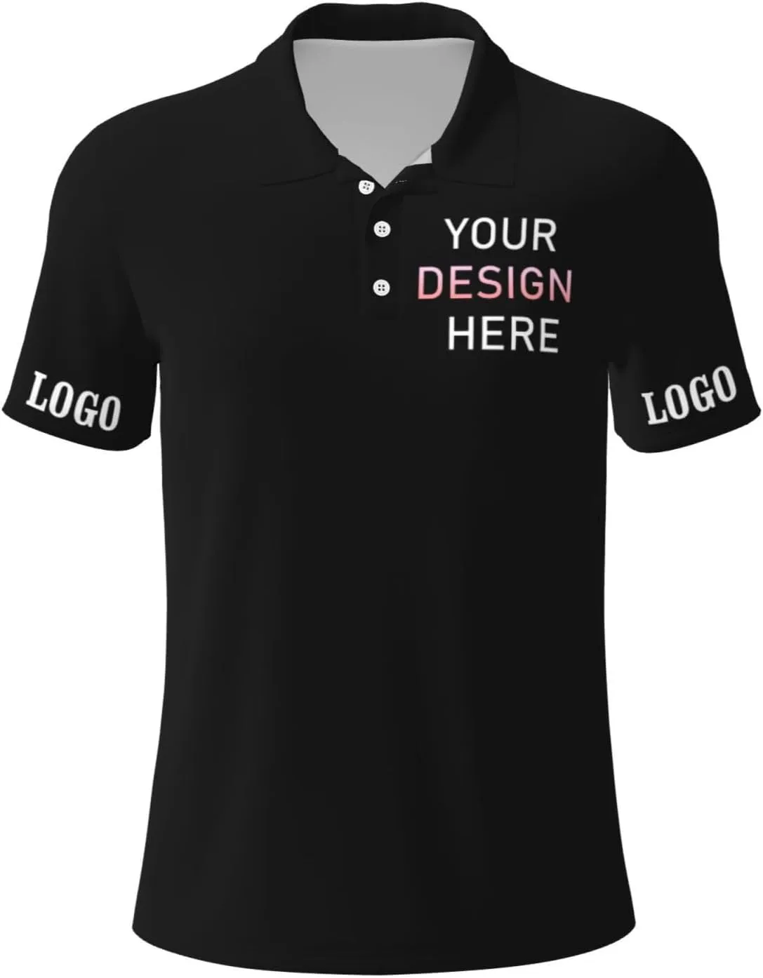 Custom Polo Shirt for Men Design Your Own Personalized Golf T Shirts Tee Front Print Text Photo Logo Name