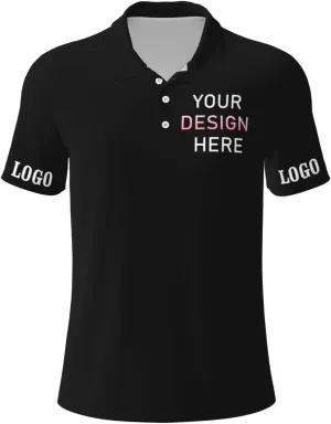 Custom Polo Shirt for Men Design Your Own Personalized Golf T Shirts Tee Front Print Text Photo Logo Name