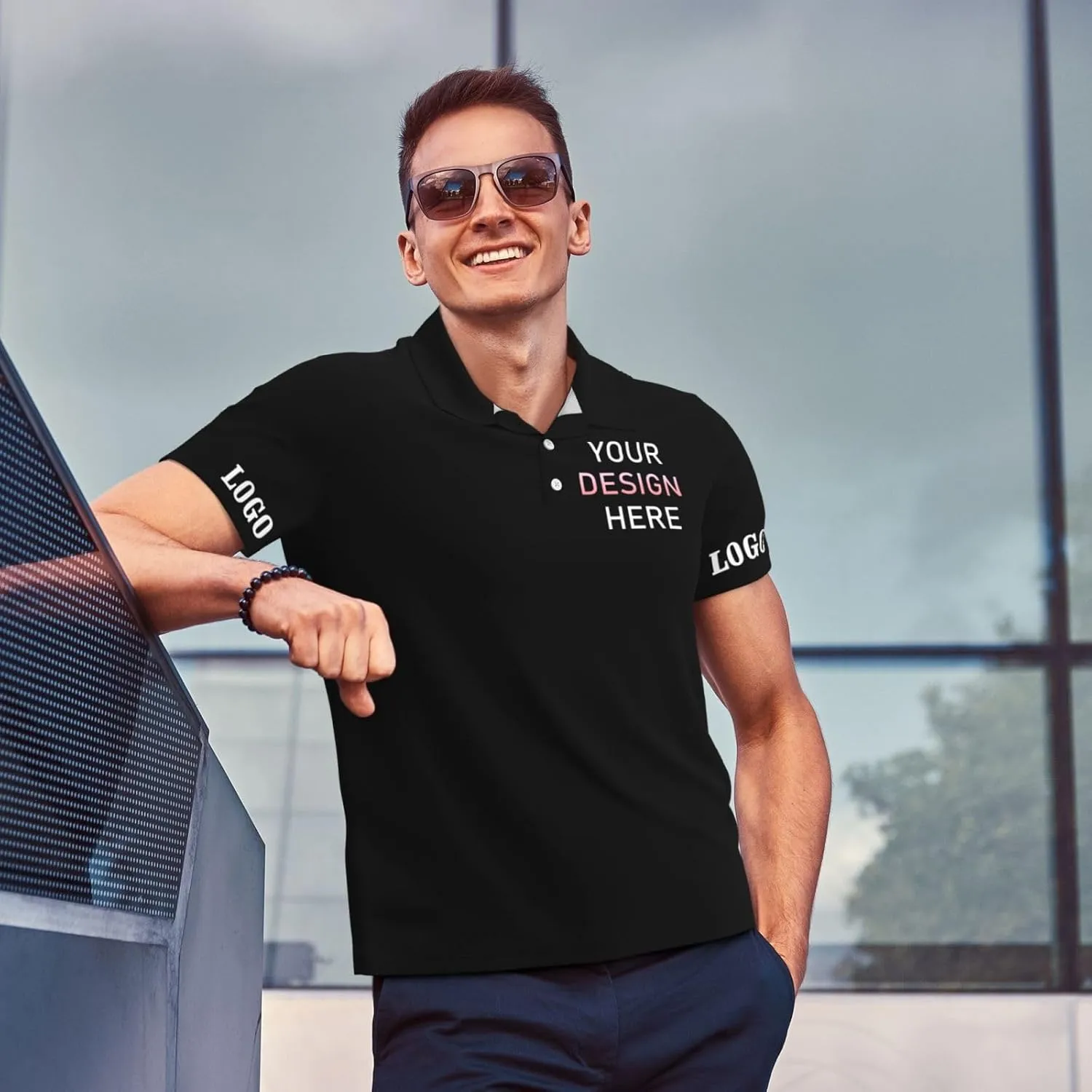 Custom Polo Shirt for Men Design Your Own Personalized Golf T Shirts Tee Front Print Text Photo Logo Name