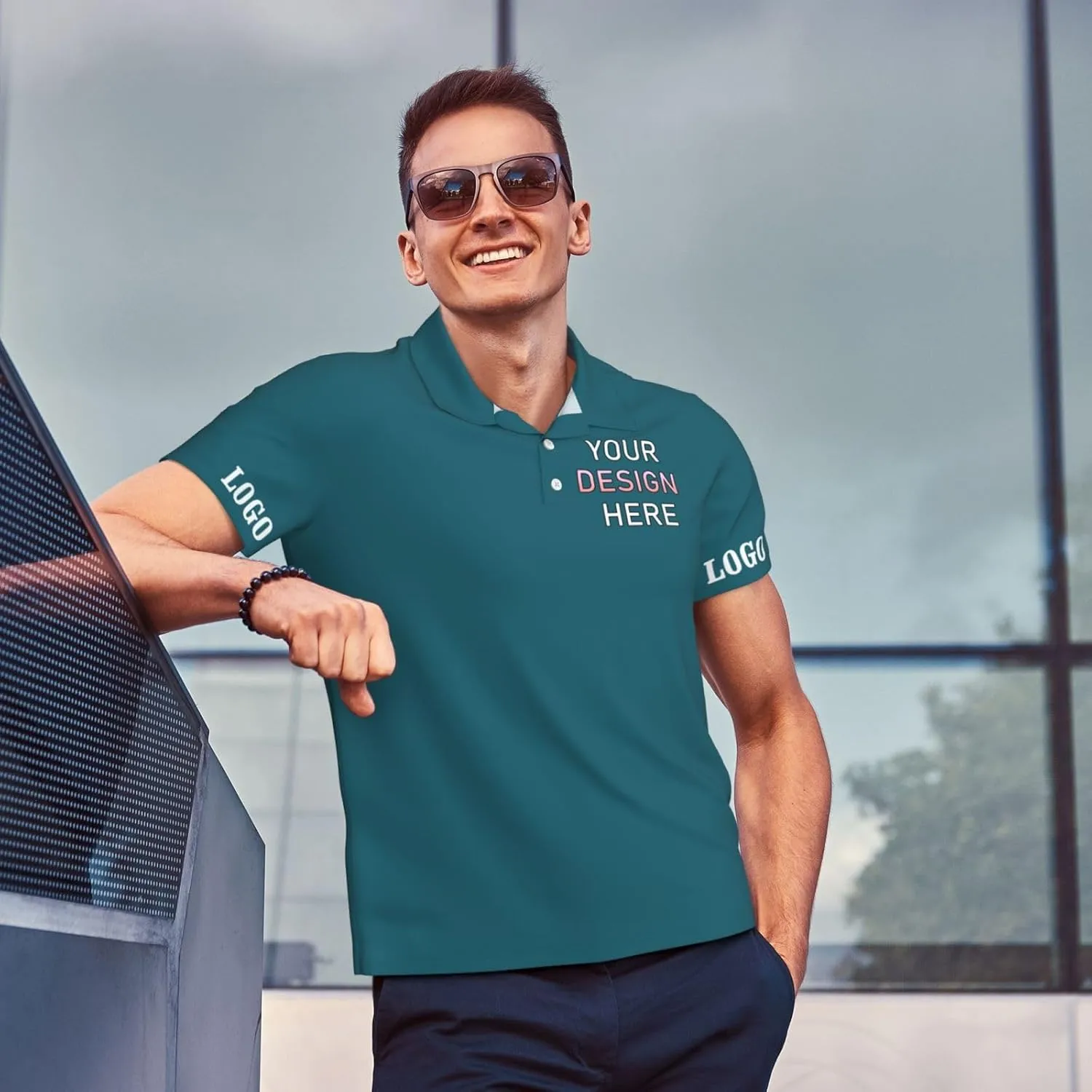 Custom Polo Shirt for Men Design Your Own Personalized Golf T Shirts Tee Front Print Text Photo Logo Name