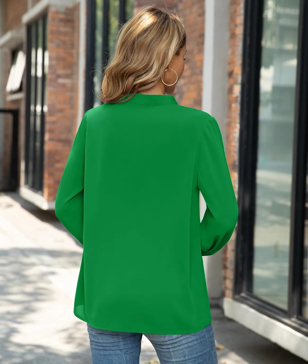 CZYINXIAN Womens Dressy Chiffon Blouse Business Work Casual Tie Neck Shirt Tops