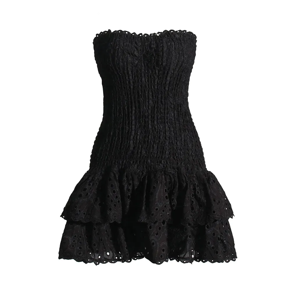 Dress For Women Strapless Sleeveless Off Mini Dresses Female Clothing