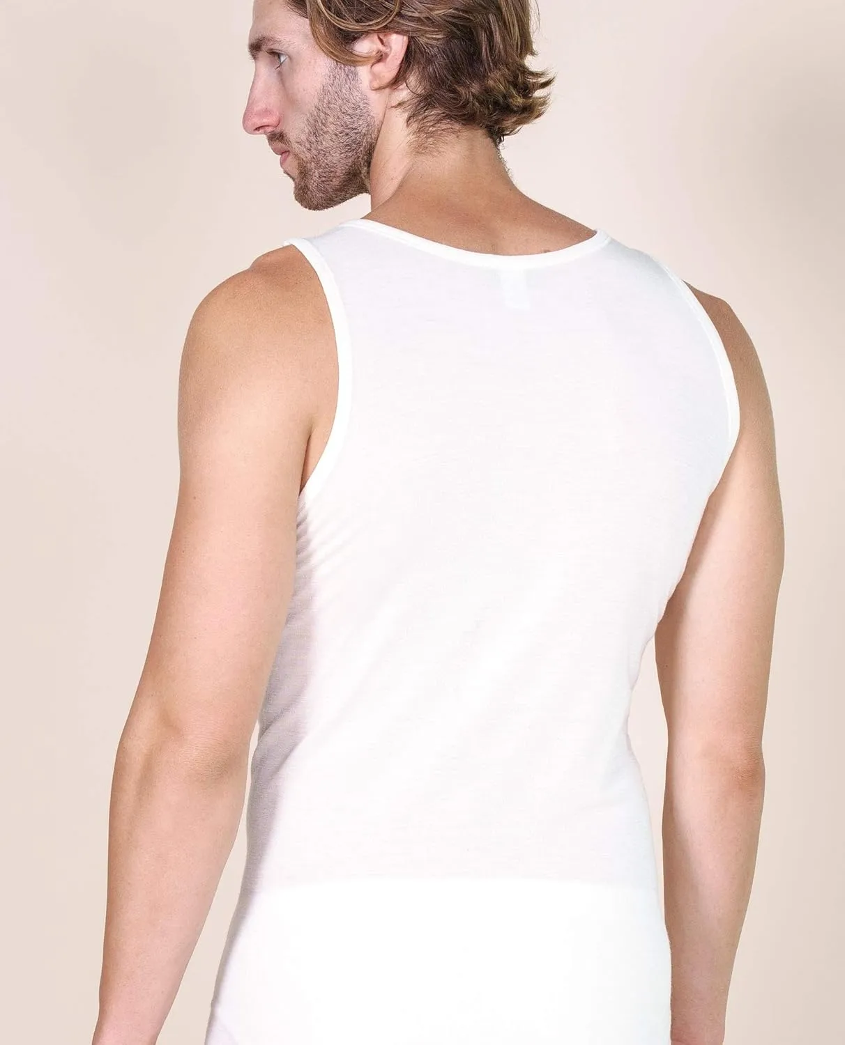 EGI  Luxury Wool Silk Men's Sleeveless Shirt Muscle Tank Top. Proudly Made in Italy.