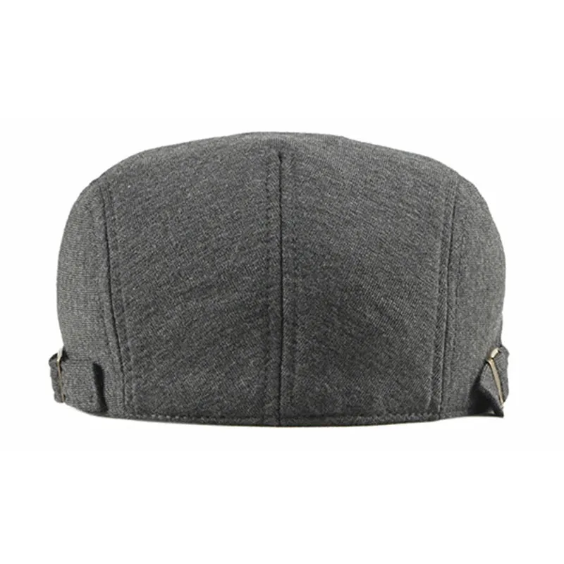 Elegant Solid Color Cotton Flat Cap