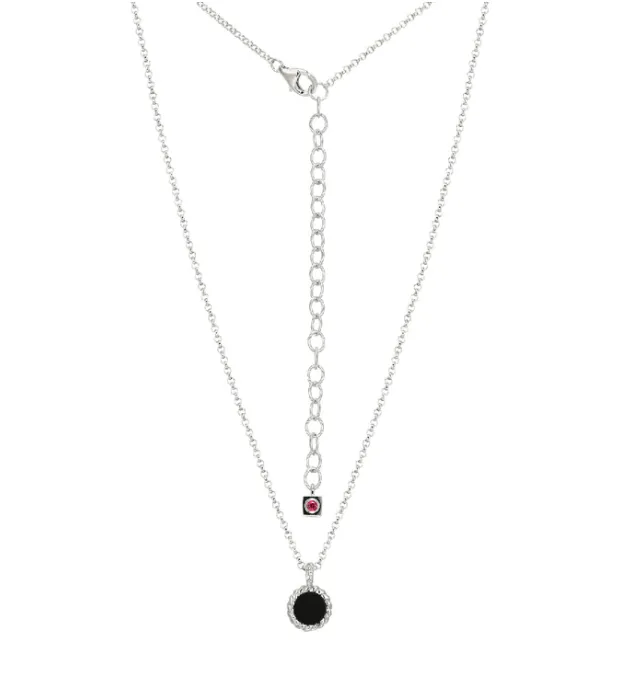 ELLE Black Agate Rope Trim Necklace (SI3417)