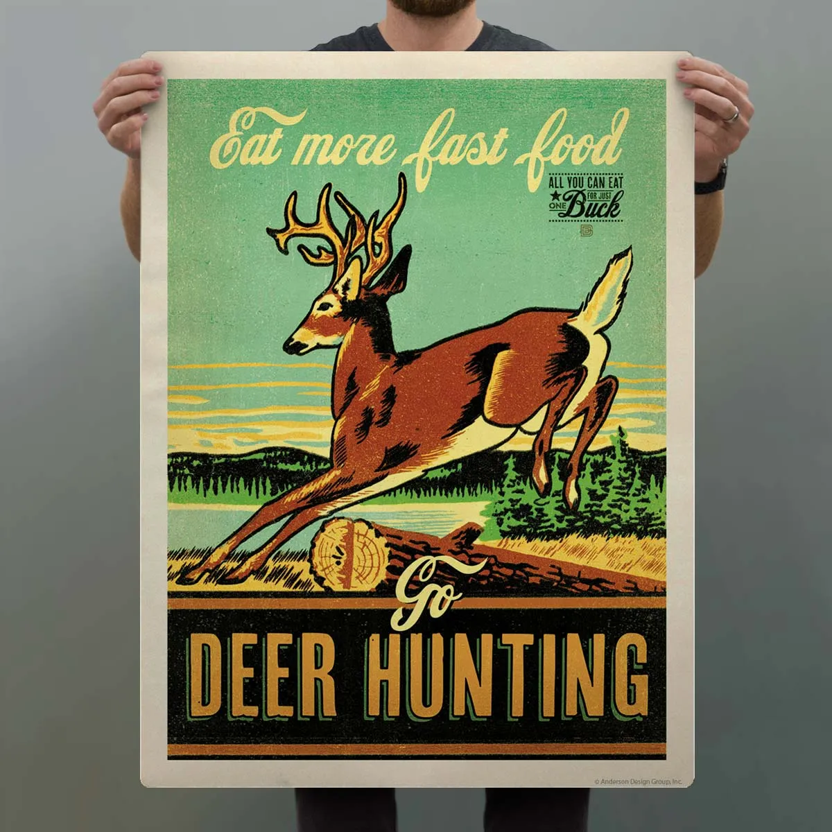 Go Deer Hunting Fast Food Decal