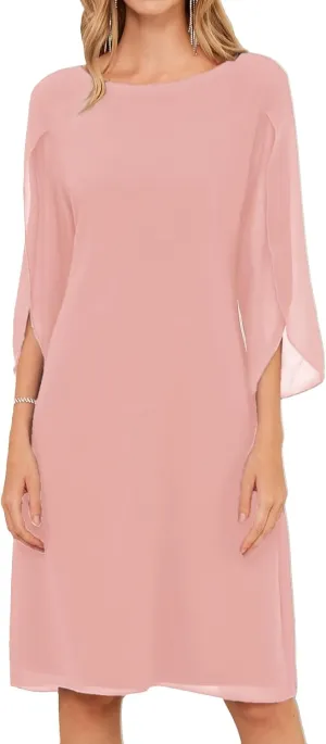 GRACE KARIN Womens Chiffon Dresses Flutter Sleeve Party Wedding Cocktail Dress Size 8-20
