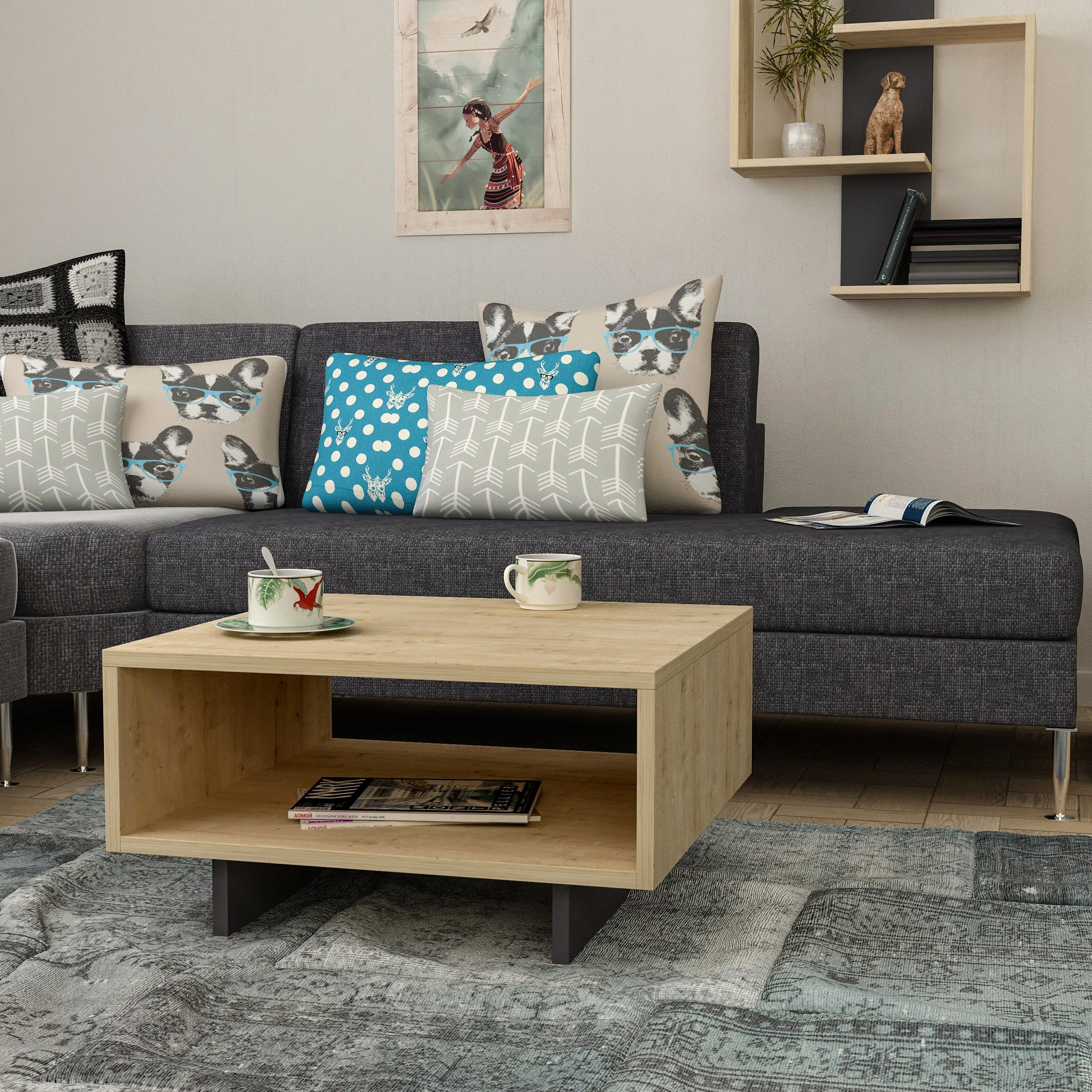 Hola Modern Coffee Table Multipurpose H 32cm