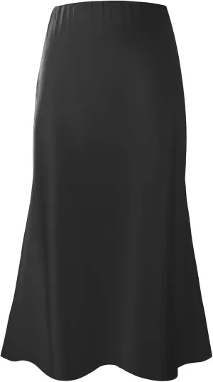 Komorebi Satin Skirt for Women High Waist Midi Skirt Elegant Silk Skirts Summer Casual Flared A Line Skirts