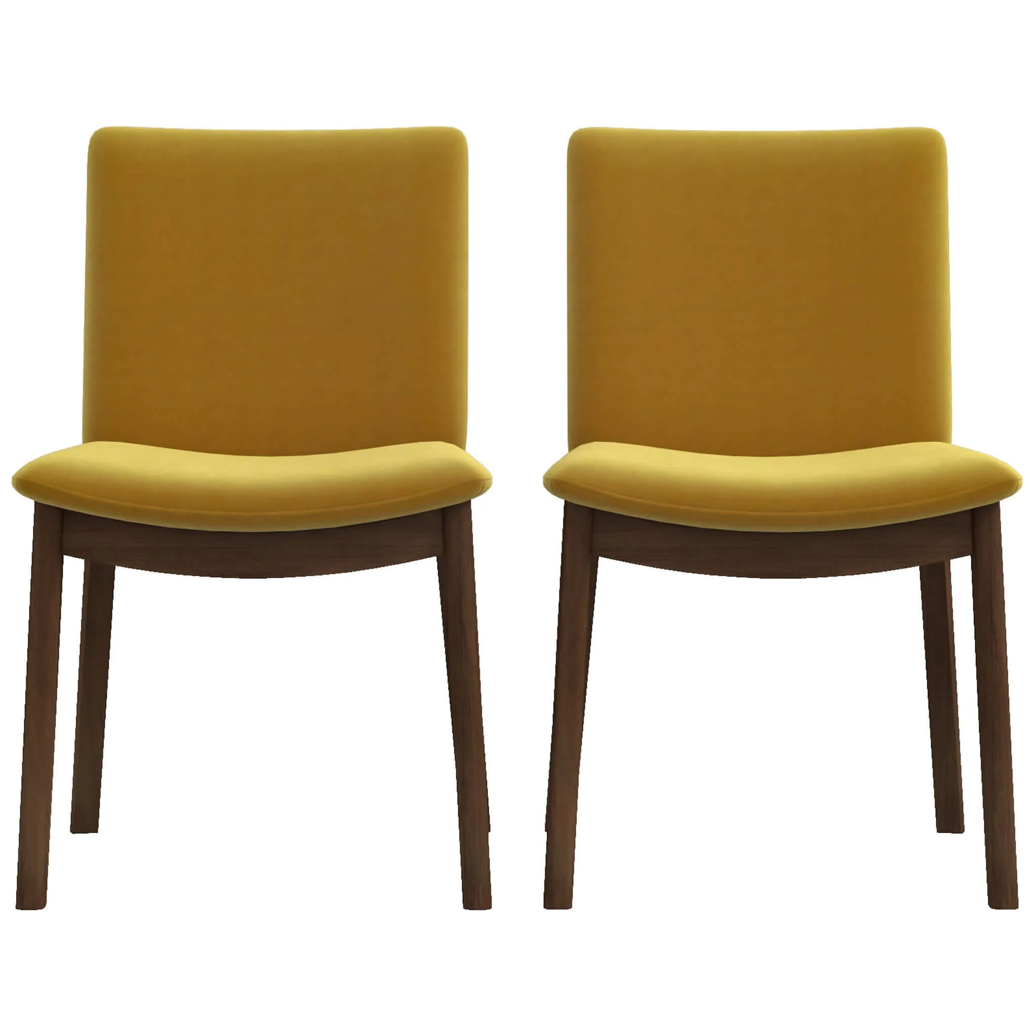 Laura Mid-Century Modern Solid Wood Dining Chair (Set of 2) Burnt Orange Velvet