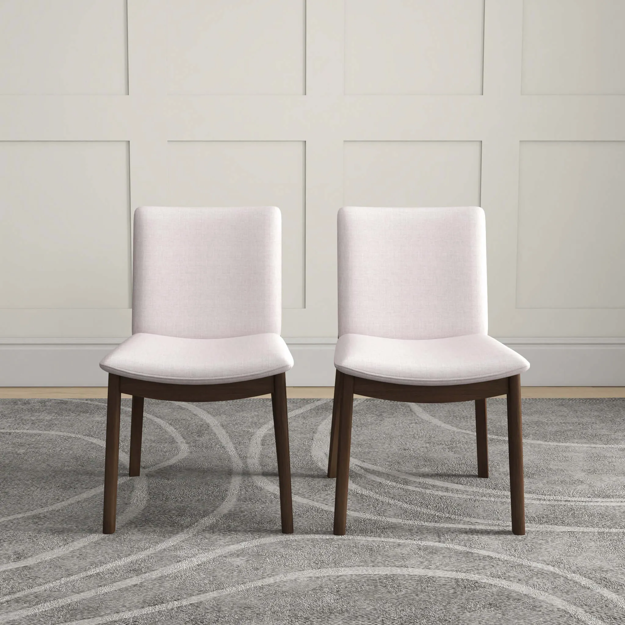 Laura Mid-Century Modern Solid Wood Dining Chair (Set of 2) Burnt Orange Velvet