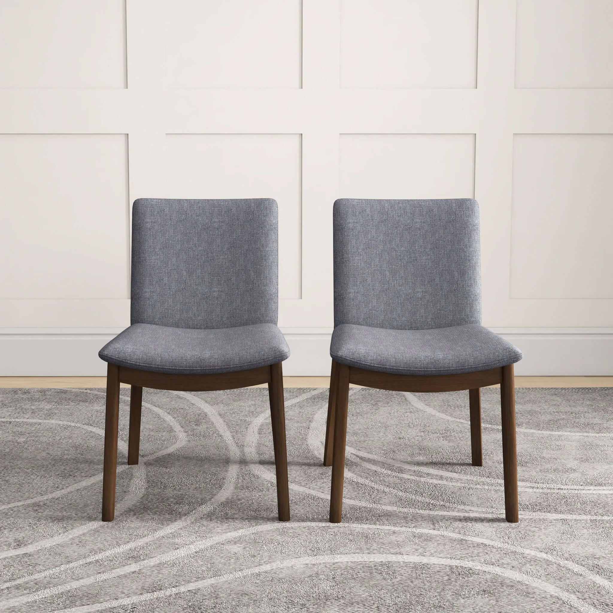 Laura Mid-Century Modern Solid Wood Dining Chair (Set of 2) Burnt Orange Velvet