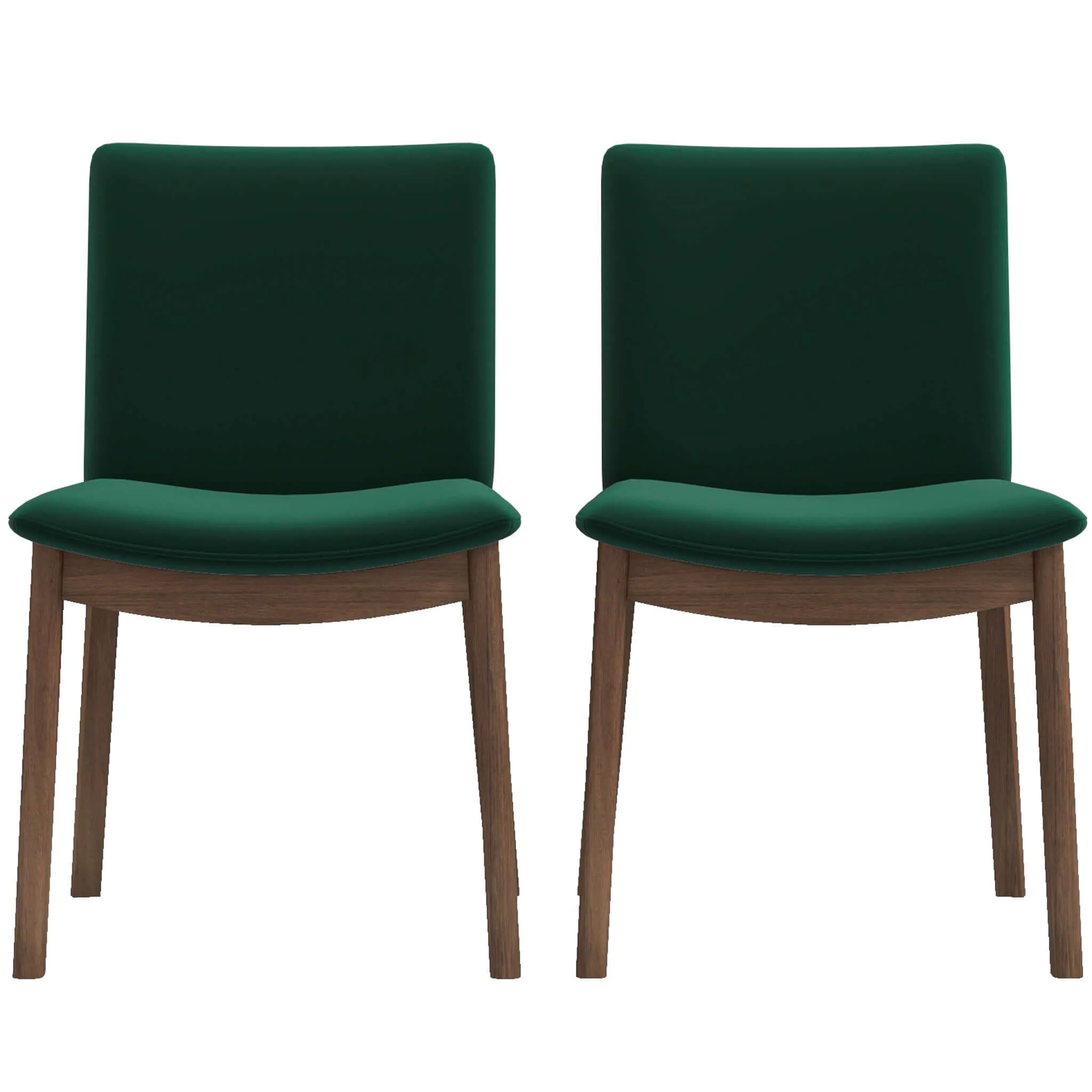 Laura Mid-Century Modern Solid Wood Dining Chair (Set of 2) Burnt Orange Velvet
