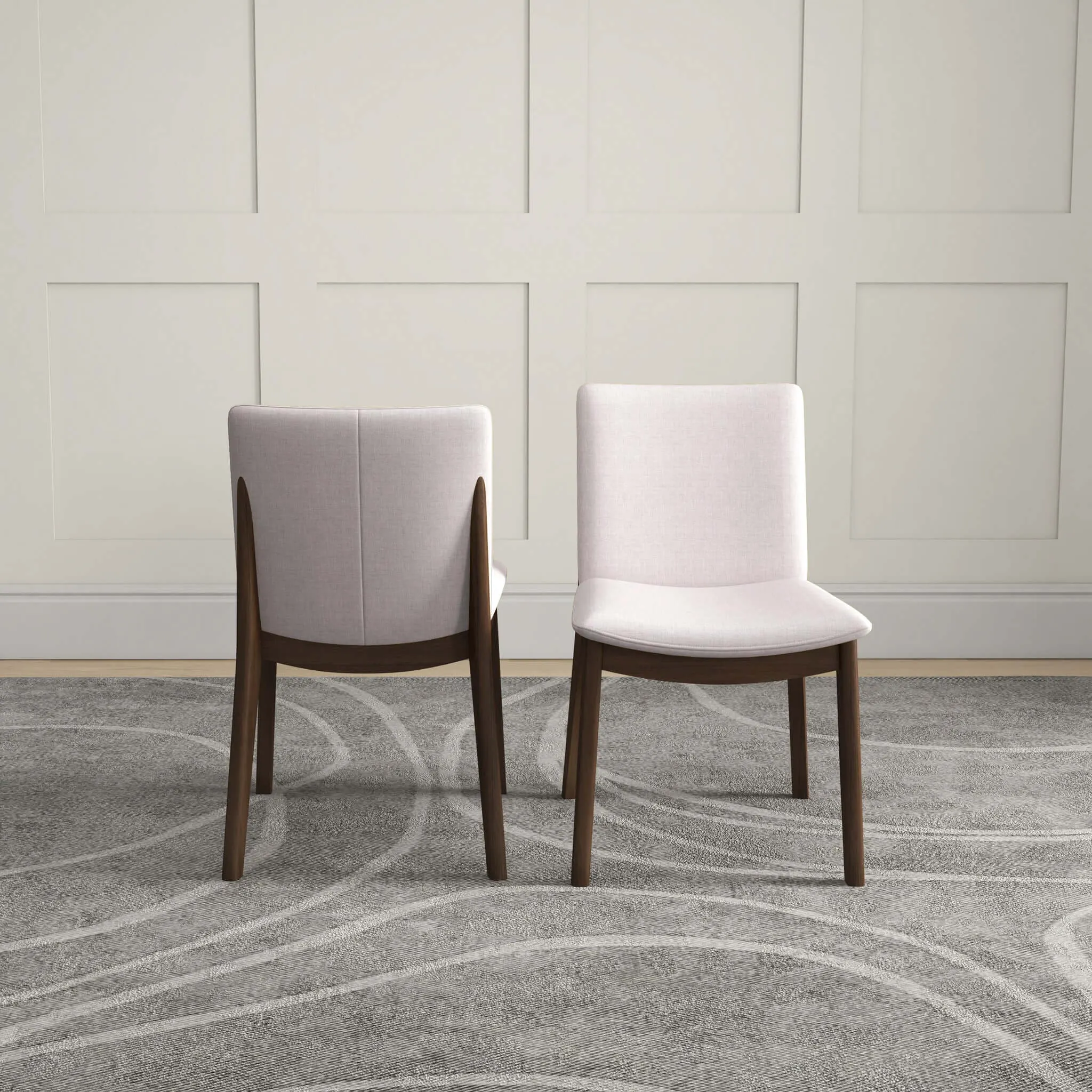 Laura Mid-Century Modern Solid Wood Dining Chair (Set of 2) Burnt Orange Velvet