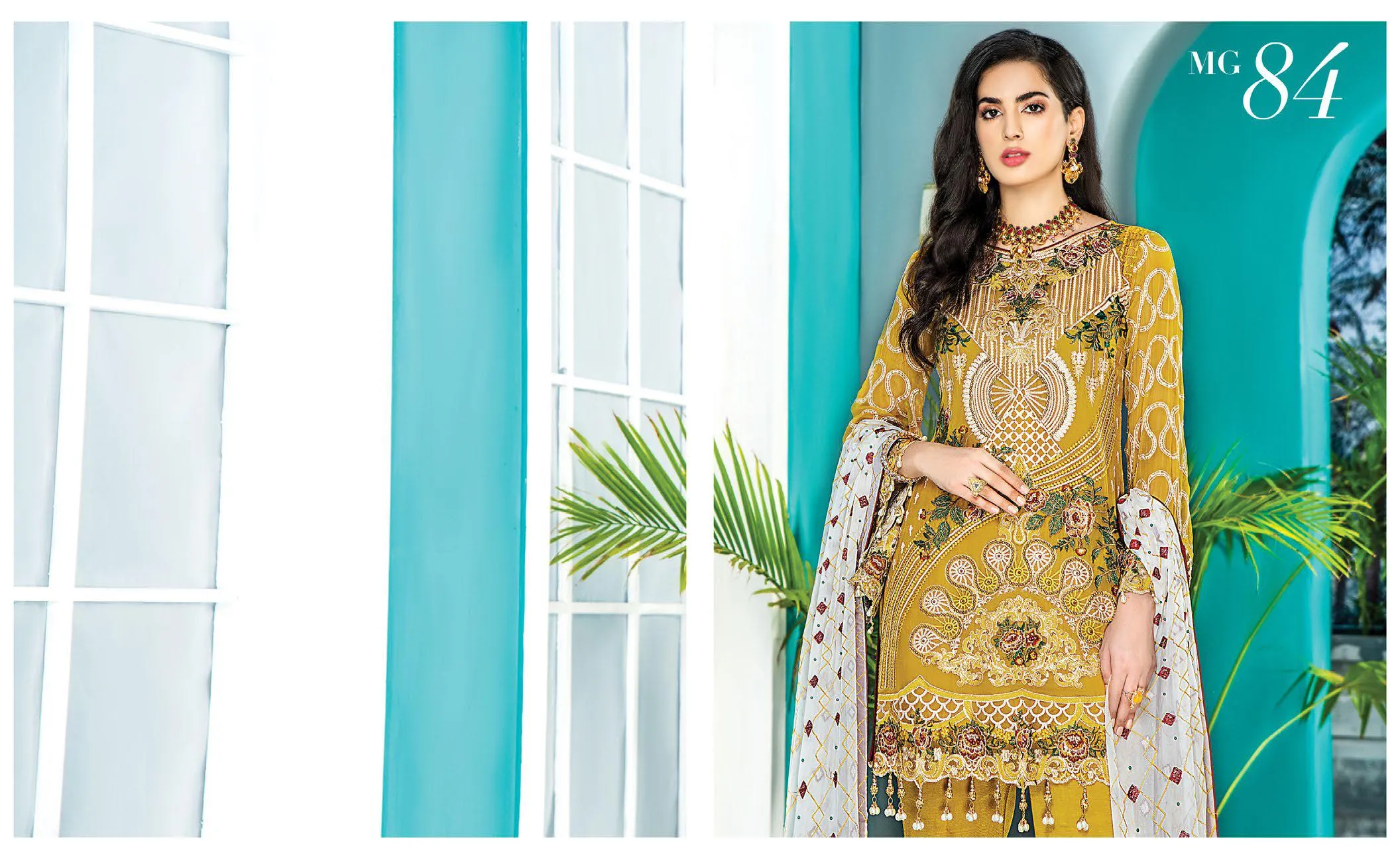 Maryam's Gold Luxury Embroidered Chiffon Collection Vol 7 – MG-84