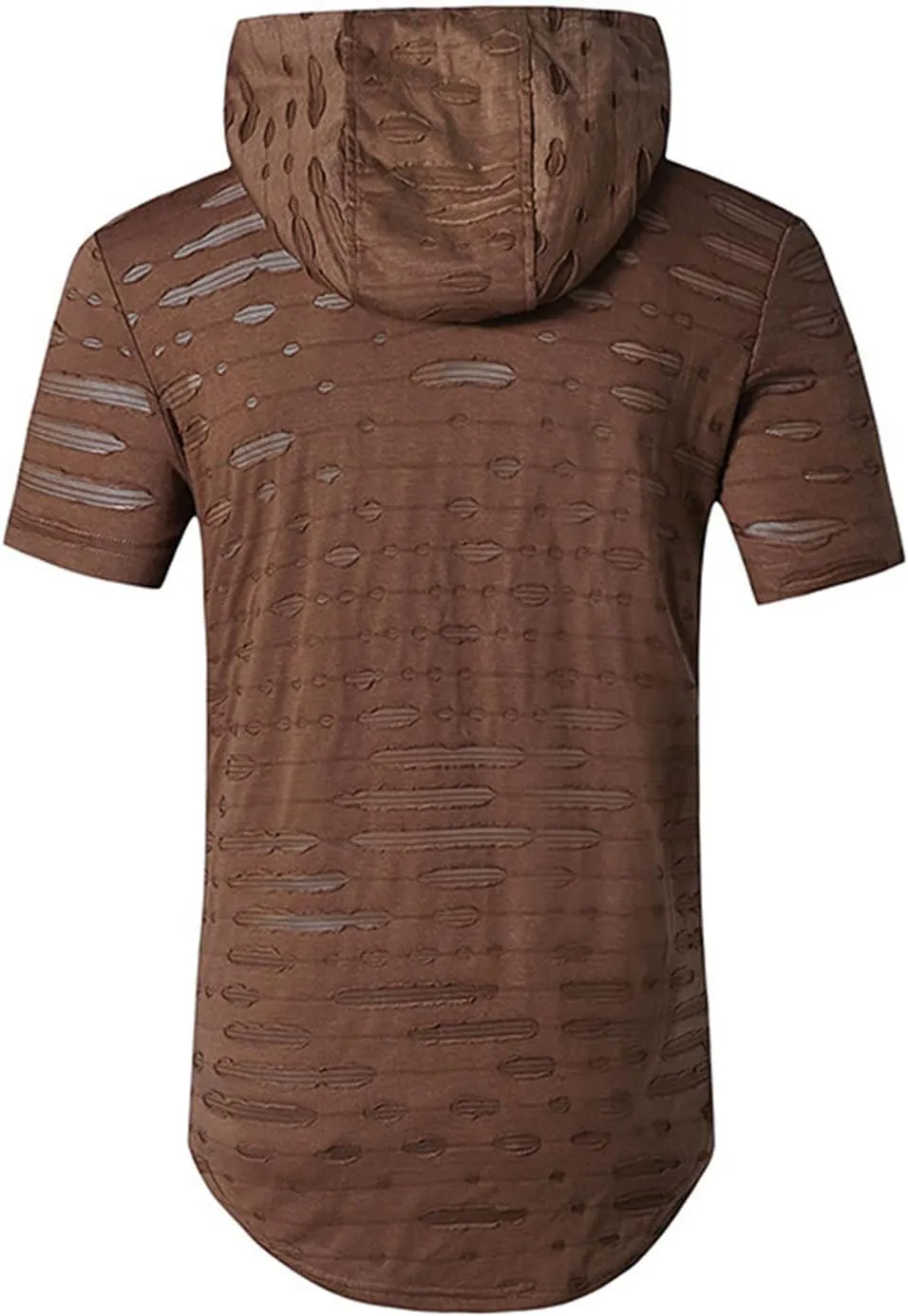Mens Athletic Hooded Longline T Shirt Lightweight Gym Athletic Hoodie T-Shirts Casual Variety Sport Short Sleeve